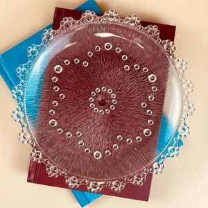 Masserini Barocco Italian 10" Plate Adeira Pattern Clear Glass